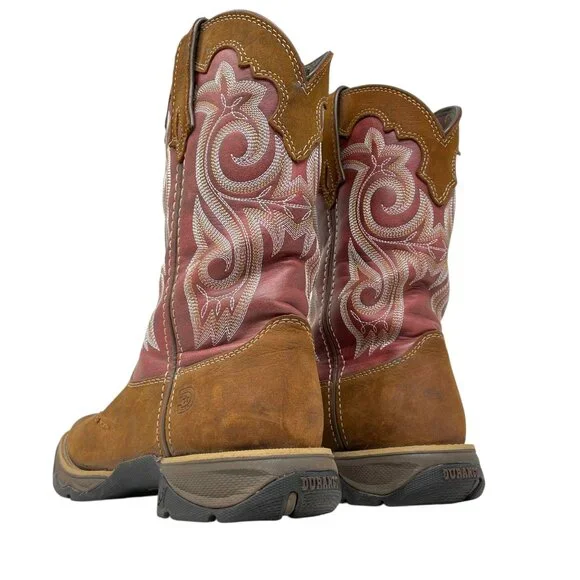 Durango Lady Rebel 6M Square Toe Western Leather Boot Brown Rusty Red DRD0349 - Picture 7 of 16